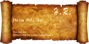 Heim Réka névjegykártya
